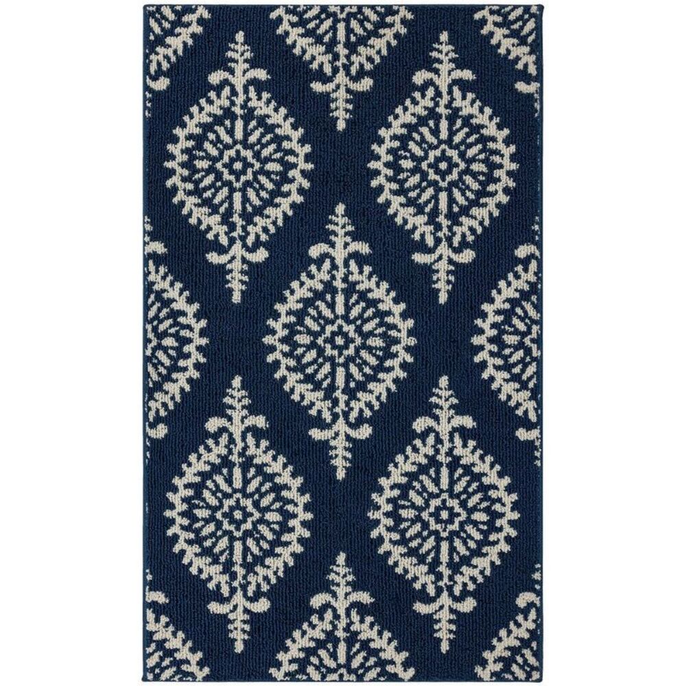 2'6"x4' Washable Paisley Tufted Accent Rugs Indigo - Threshold